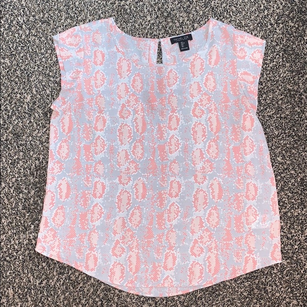 Rachel Zoe Pink Tones Snake Print Top